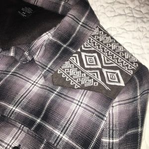 Flannel shirt with embellishments